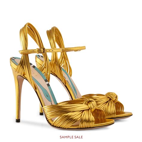 gucci gold sandals strap|Gucci sandals women gold.